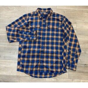Sitka Gear Frontier Shirt Mens L Plaid Flannel Flap Pocket Button Wool Blend